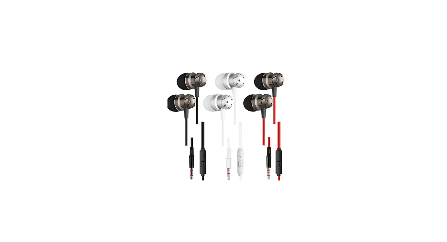 Earphones 3 Pack In-ear Headphones With Microphone,3.5mm Wired Earbuds Headphones-complete Features/instruction Manual