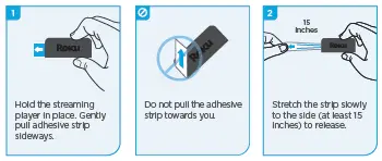 To remove adhesive strip