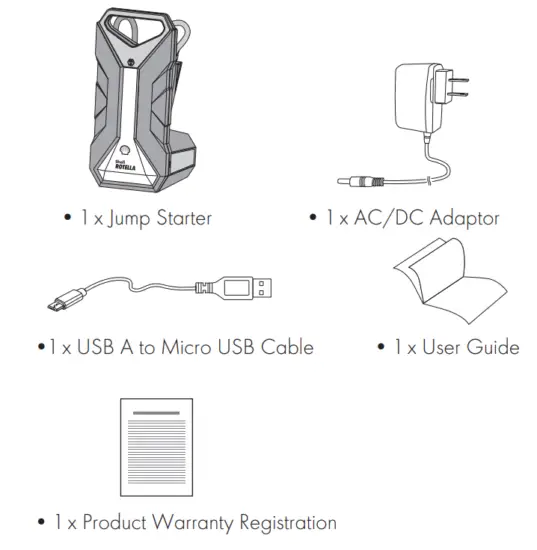 Shell ROTELLA SH924 Jump Starter Portable Power - Package Includes