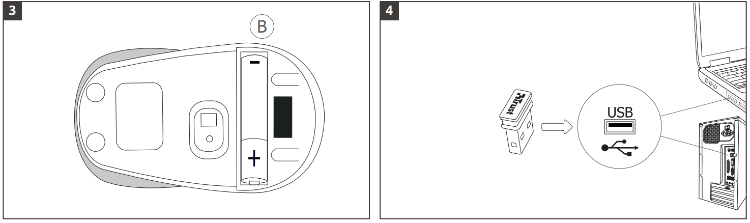 Trust YVI Wireless Mouse Radio Optical Black - Fig 2