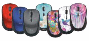 Trust YVI Wireless Mouse Radio Optical Black