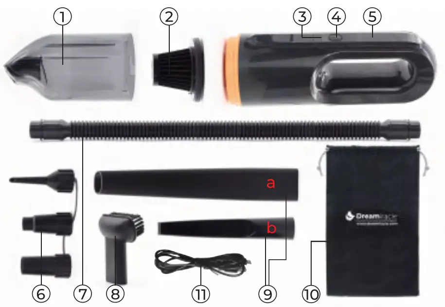 Dreamiracle VC 819 Handheld Vacuum - parts 1