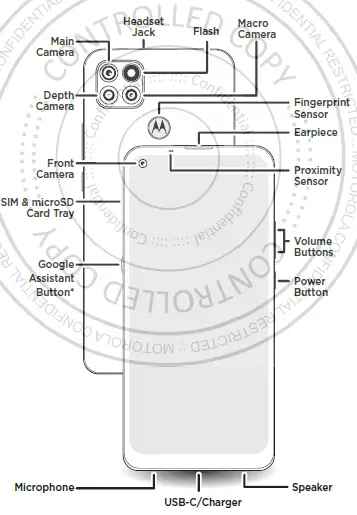 Motorola XT2091 Moto G9 Mobile Phone FIG 1