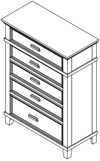 cymax SAN-Q4C Sandy Platform Cappuccino Wood 5 Piece Bedroom Set-fig1