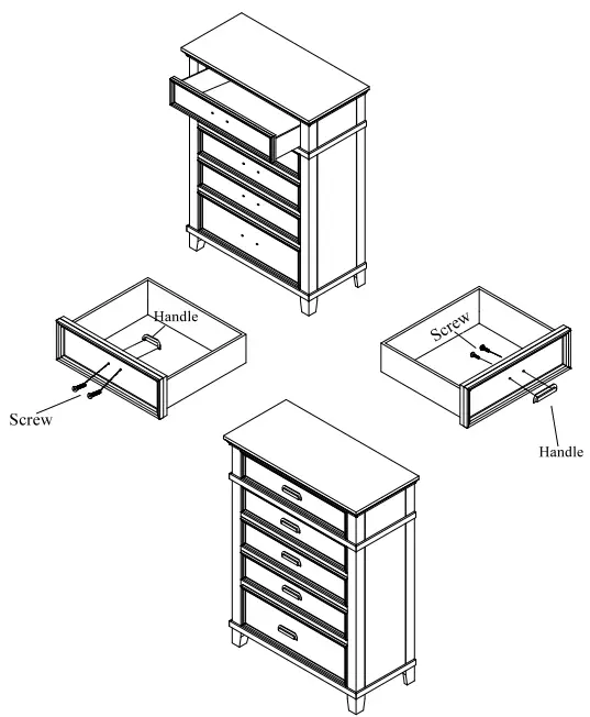 cymax SAN-Q4C Sandy Platform Cappuccino Wood 5 Piece Bedroom Set-fig2