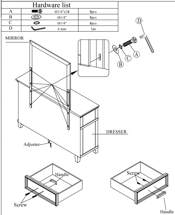 cymax SAN-Q4C Sandy Platform Cappuccino Wood 5 Piece Bedroom Set-fig4