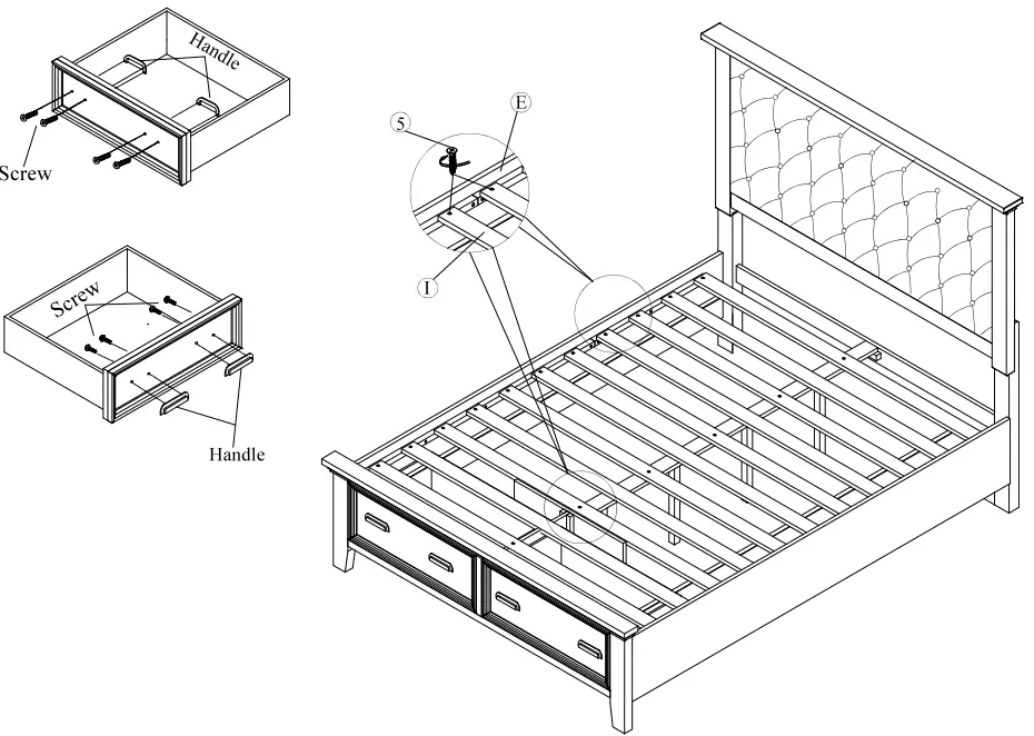 cymax SAN-Q4C Sandy Platform Cappuccino Wood 5 Piece Bedroom Set-fig8