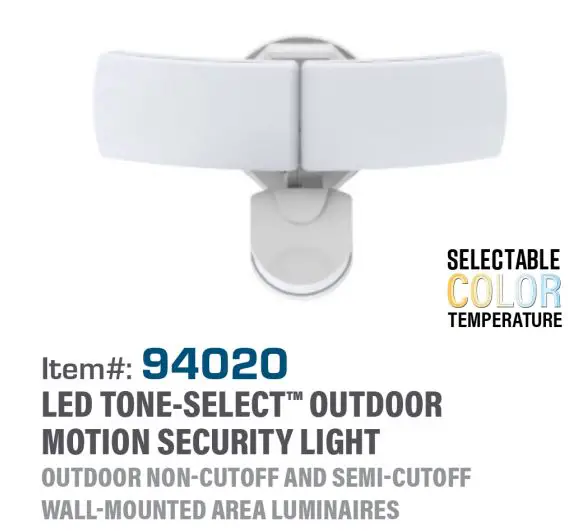 PQL 94020 LED Tone Select Outdoor Motion Security Light User Guide