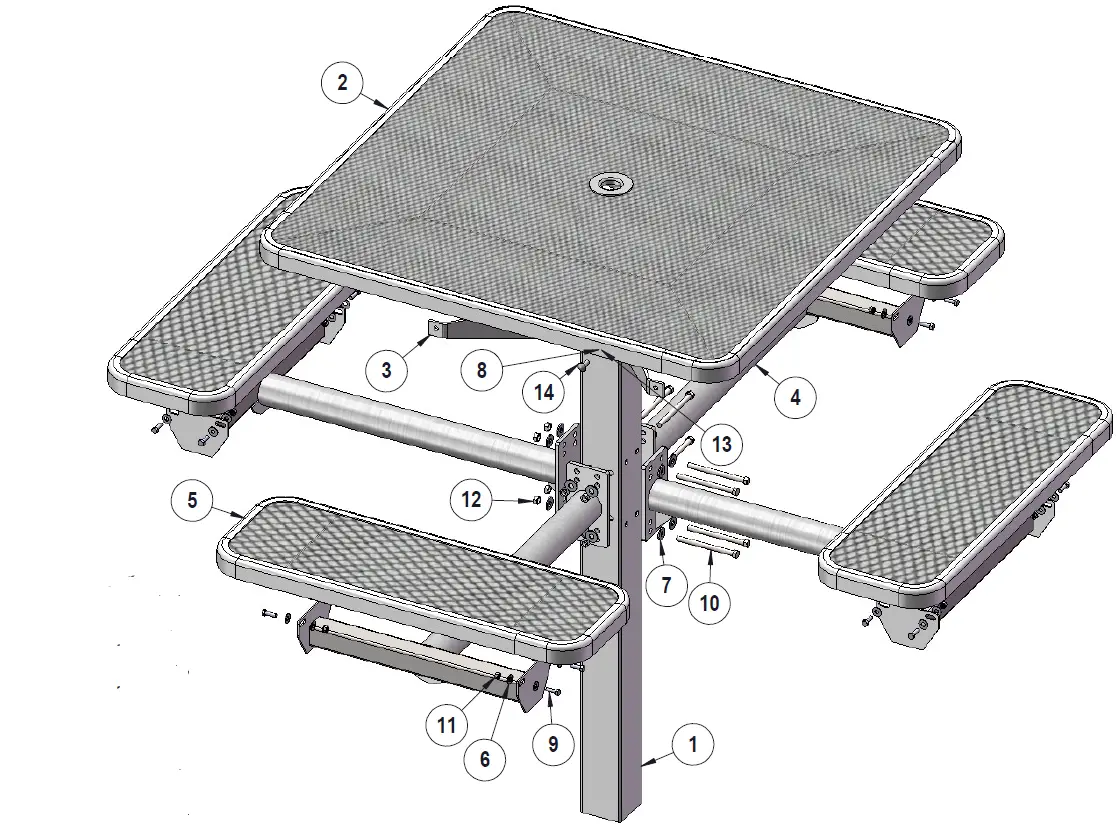ultra site 338S-V 46 Inch Single Pedestal Table 13