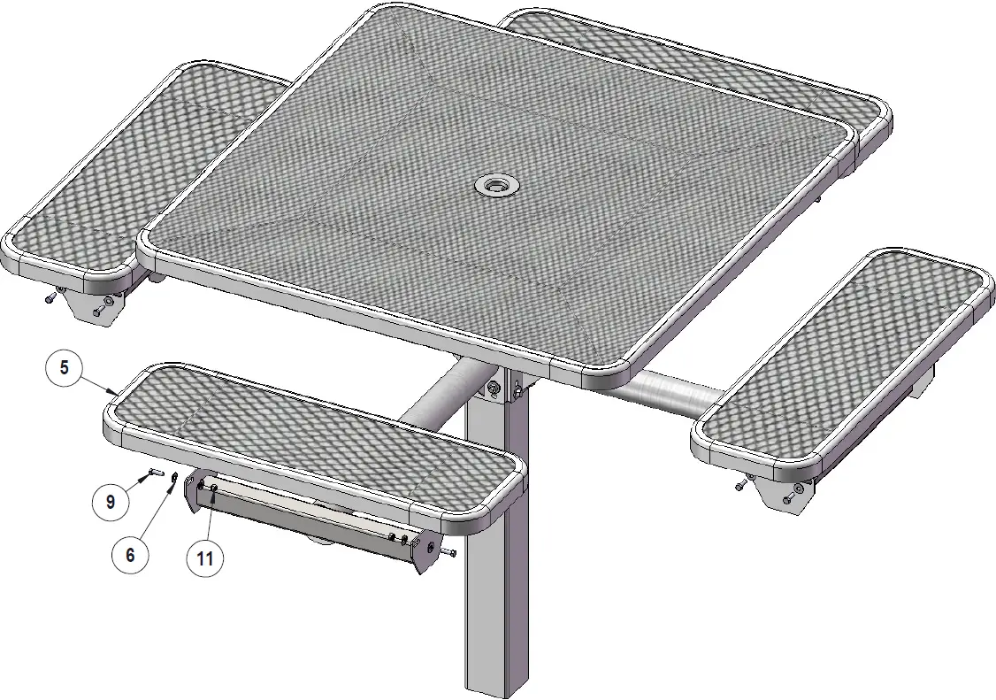 ultra site 338S-V 46 Inch Single Pedestal Table 18
