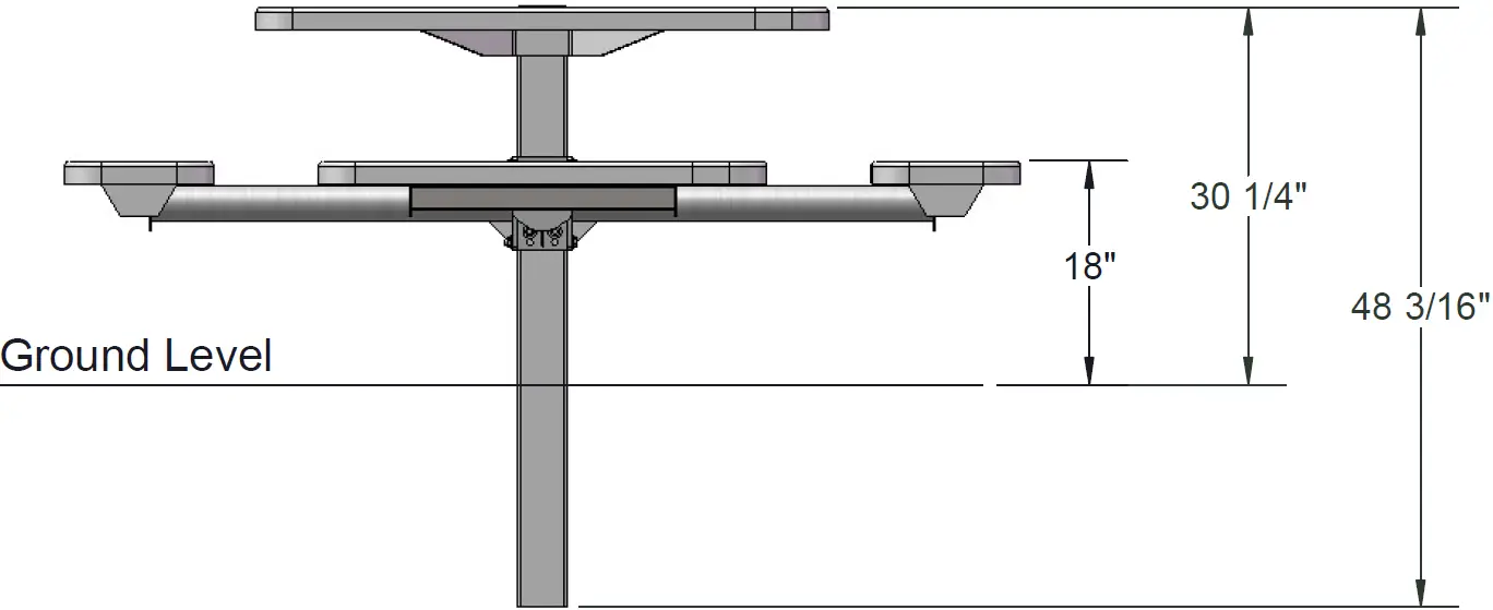 ultra site 338S-V 46 Inch Single Pedestal Table 22