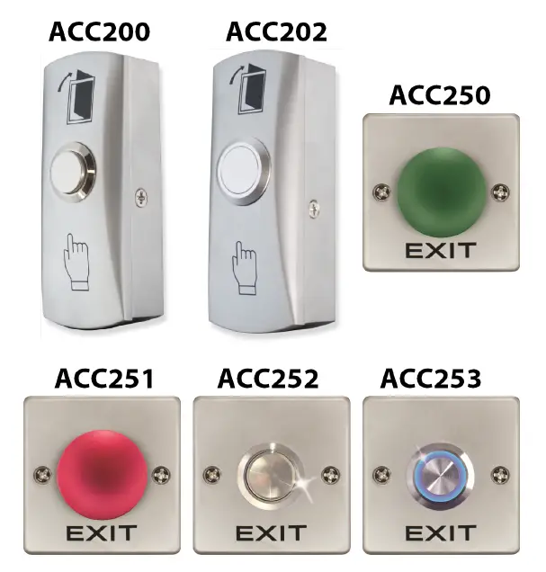 zap ACC200-202 Slim and Compact Exit Buttons 1