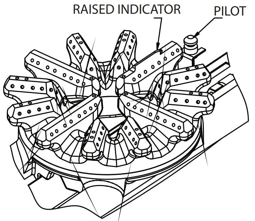 Garland G36 6S Natural Gas 6 Burner 36 Inch Range - RAISED INDICATOR