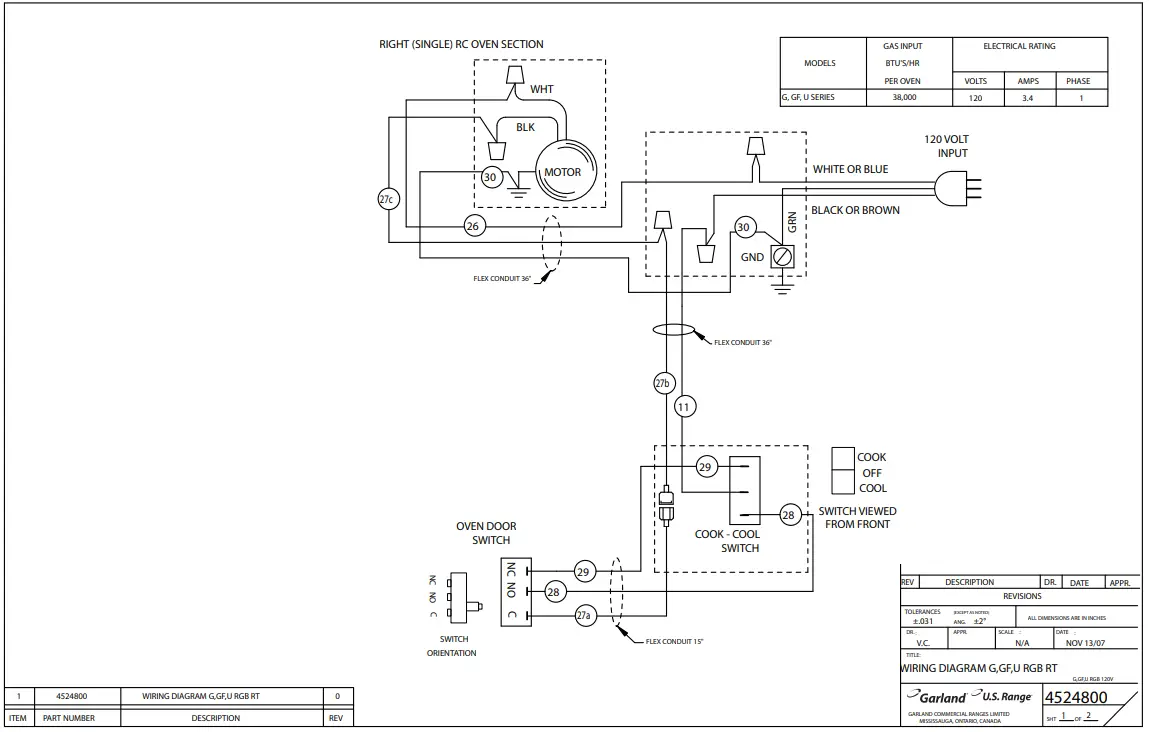 Garland G36 6S Natural Gas 6 Burner 36 Inch Range - fig 2