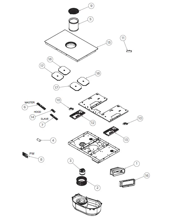 FISHER PAYKEL CID364DTB4 36 Downdraft Induction Cooktop Duct Out Black FIG
