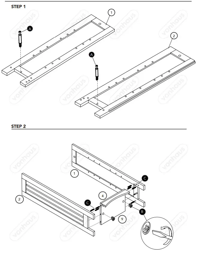 VonHaus 3009007 Colonial Tall Bathroom Cabinet - fig 4