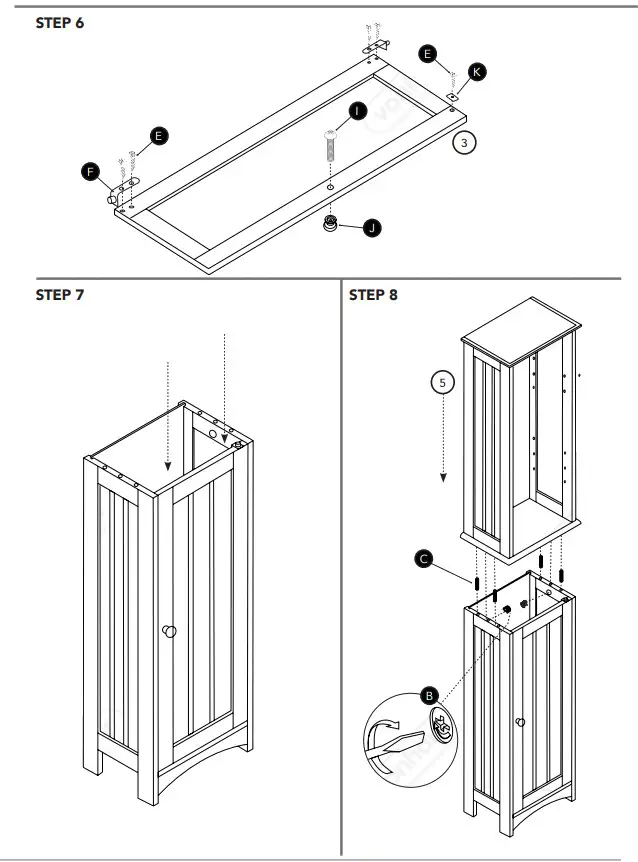 VonHaus 3009007 Colonial Tall Bathroom Cabinet - fig 6