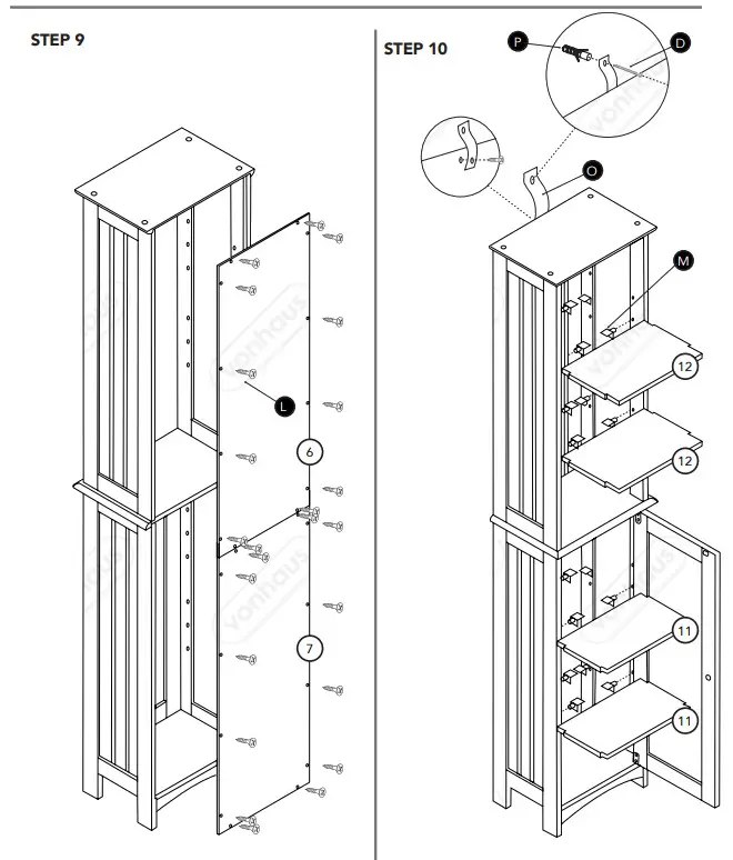 VonHaus 3009007 Colonial Tall Bathroom Cabinet - fig 7