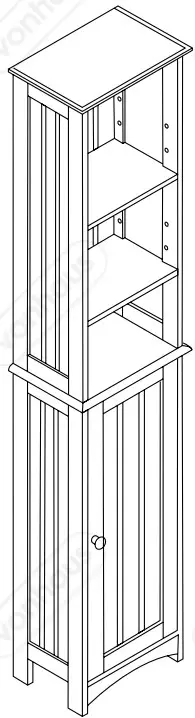 VonHaus 3009007 Colonial Tall Bathroom Cabinet
