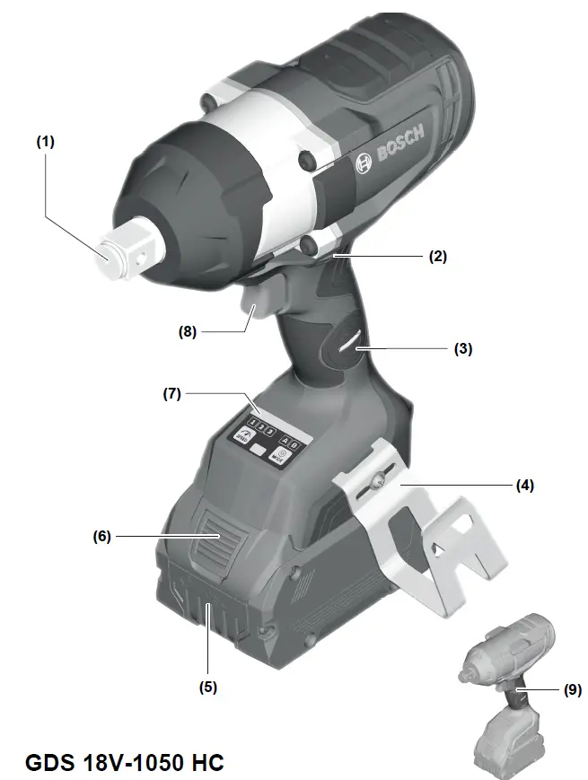 BOSCH 18V-1000 Series GDS Professional Cordless Impact Wrench 1
