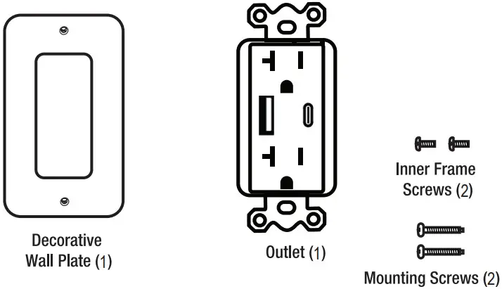 Maxxima MEW USB482C TR Wall Outlet with USB A and USB C Ports - Figure 1