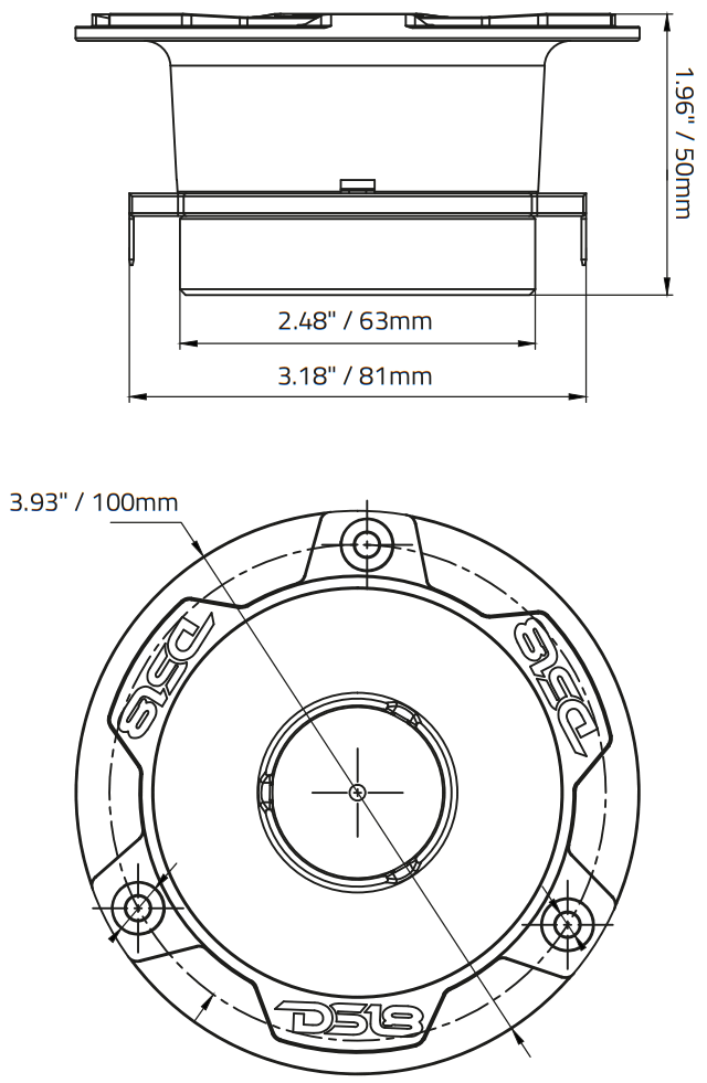 DS18 PRO TWN6 8 4 Inch Neodymium Super Bullet Tweeter with 1 25 Inch Polyimide Voice Coil - FIGURE 1