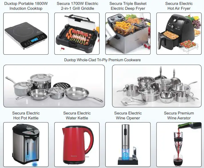 duxtop 9100MC, 9120MC INDUCTION COOKTOP -Secura Bestsellers