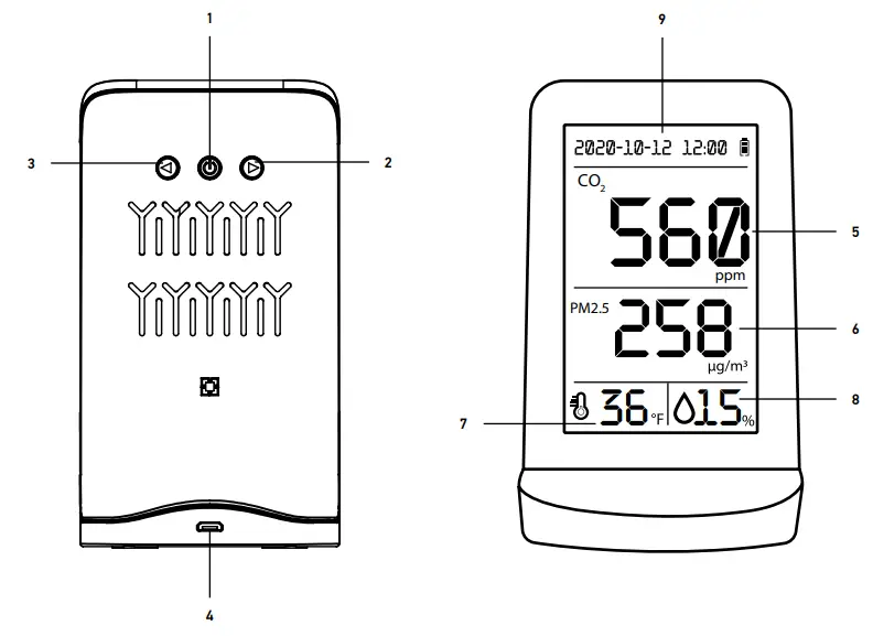 levenhuk -Air-Pro-DM40-Air-Quality-Monitor-FIG-1