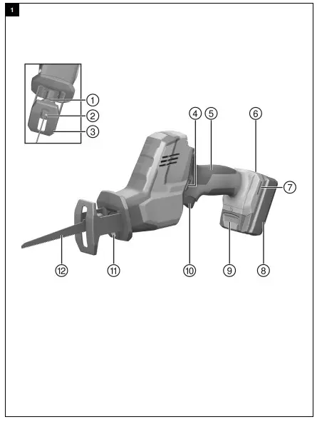 HILTI SR 2-A12 Cordless Reciprocating Saw - FIg 1