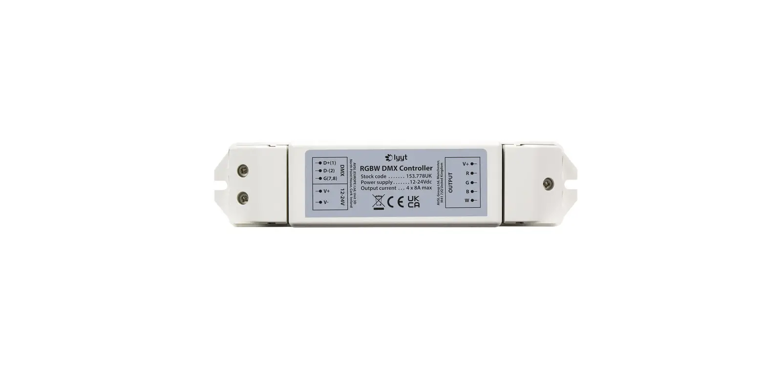 Lyyt 12-24v Rgbw Dmx Controller 4x8a User Manual Lyyt 12-24v Rgbw Dmx Controller 4x8a User Manual