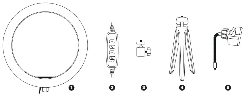 CONNECT IT CLI-2000-SM Selfie LED Light with Remote - Package includes