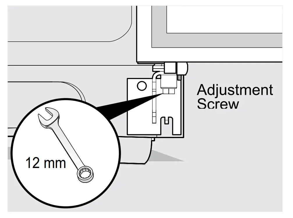 To level the doors using the adjustable lower hinge