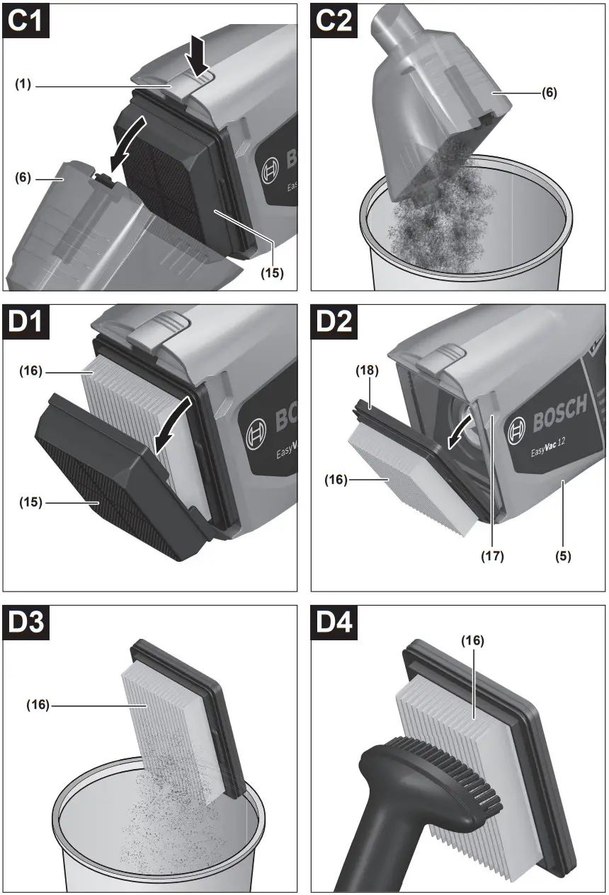 BOSCH EasyVac 12 Cordless Handheld Vacuum Cleaner - FIGGURE 3