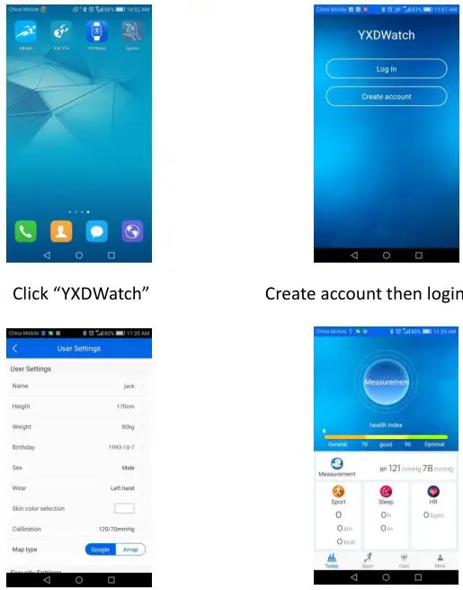 Skmei Smart Watch Model #1525 - Create account and login
