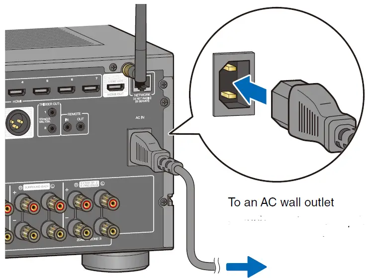 Connecting the power cable