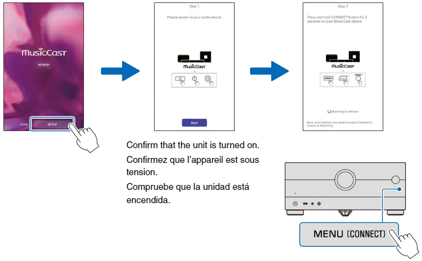 Connecting to a network with the MusicCast