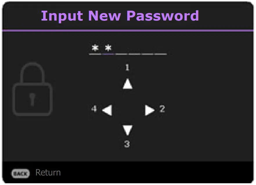 BenQ TK700 Digital Projector - Change Password