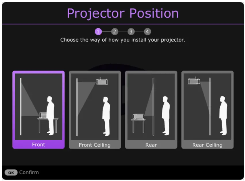 BenQ TK700 Digital Projector - Projector Position