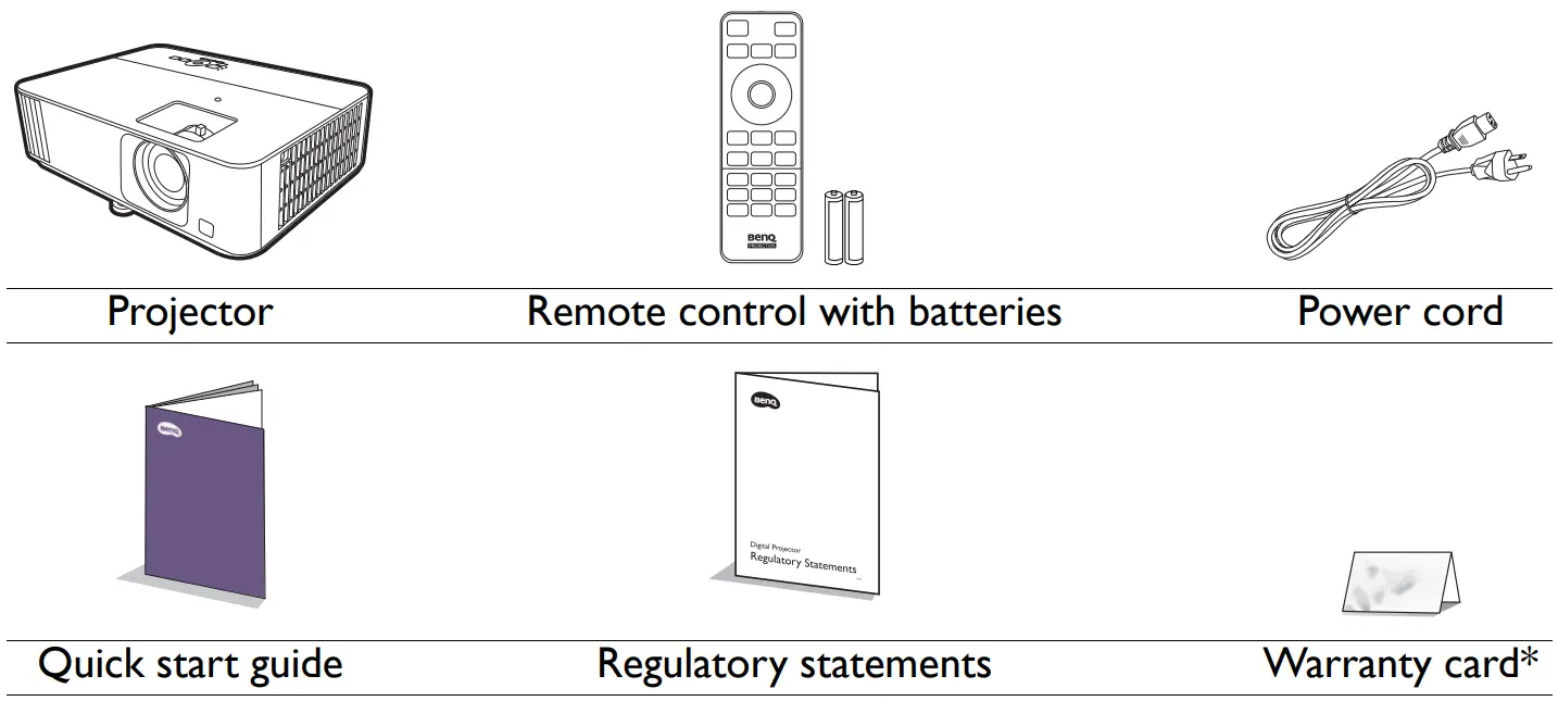 BenQ TK700 Digital Projector - Shipping contents