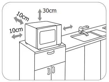 BUFFALO 17L 1800W Programmable Microwave - Installation