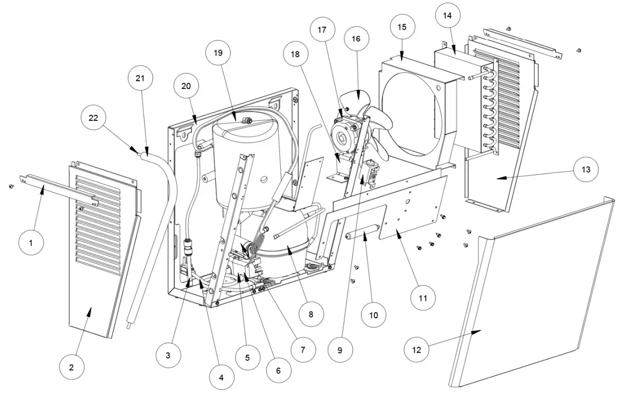 OASIS PGN8EBF Wall Mounted Refrigerated Bottle Filler - Parts Breakdown 2