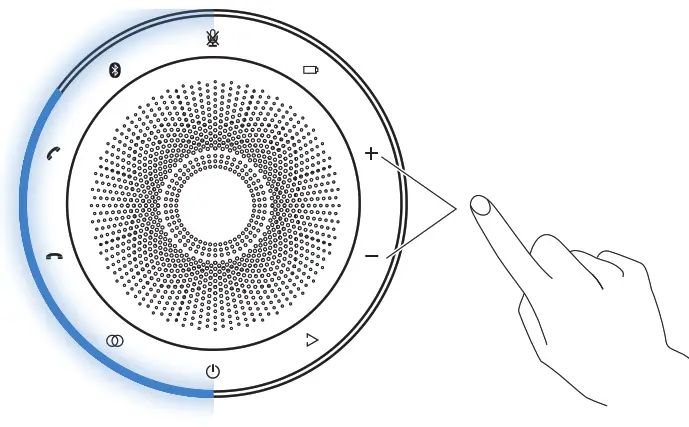 eMACROS MC 919 Wireless Portable Speakerphone - Adjusting the volume
