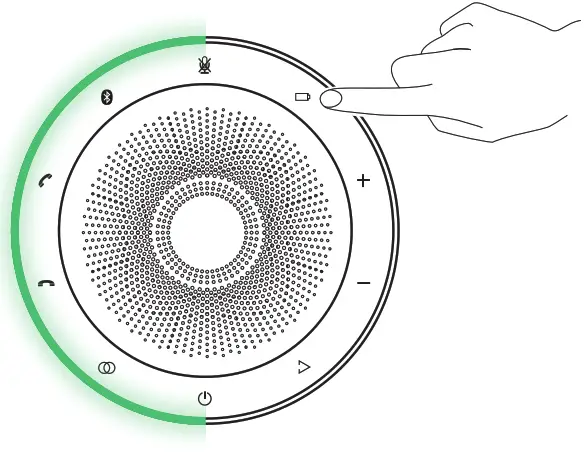 eMACROS MC 919 Wireless Portable Speakerphone - Battery status
