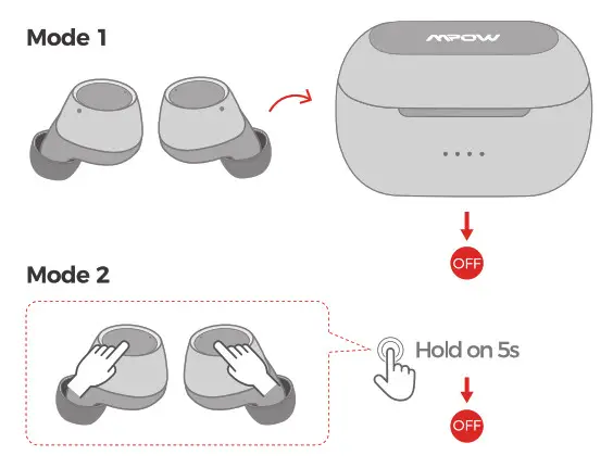 MPOW BH476A M13 True Wireless Earbuds- Power off