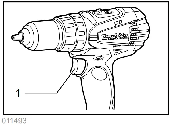 makita DHP446 DHP456 Cordless Hammer Driver Drill - Switch action