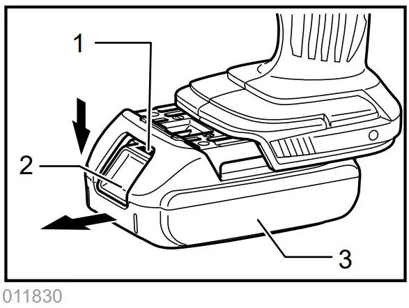 makita DHP446 DHP456 Cordless Hammer Driver Drill - battery cartridge