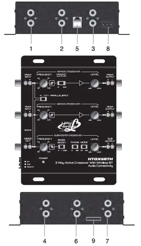 Lanzar HTGX6BTH 3 Way Active Crossover with Wireless BT Audio Connectivity FIG 2