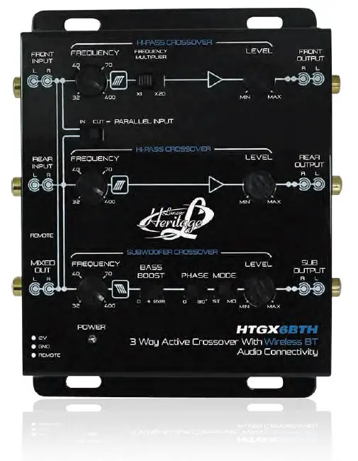 Lanzar HTGX6BTH 3 Way Active Crossover with Wireless BT Audio Connectivity FIG 9