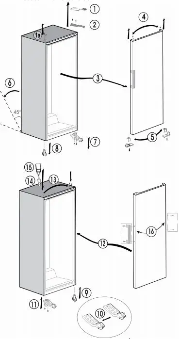 Beko Frost Free Freezer - Reversing the door
