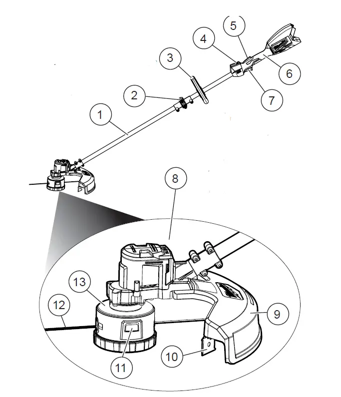 milwaukee 2828-20 M18 -Brushless -String- Trimmer-FIG 2